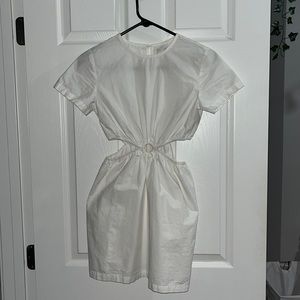 ZARA White Mini Dress with Side Cutouts